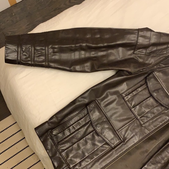 Men’s Armani exchange brown leather jacket - Picture 3 of 7